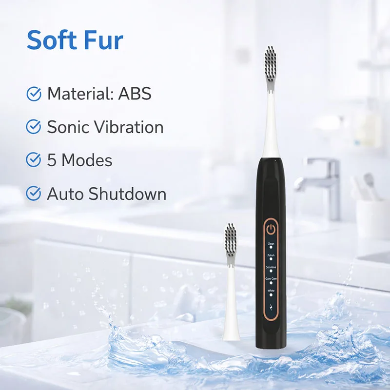 

YUNCHI E7 Electric toothbrush adult charging sound vibration soft bristle whitening toothbrush five modes of automatic shutdown