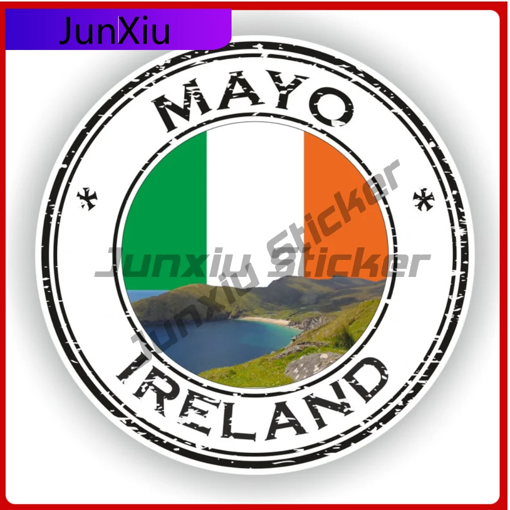

Ireland Mayo Seal Sticker Round Premium Car Sticker For Boat Wall UV Resistant Decoration Auto Accessories Exterior Vinyl Decal