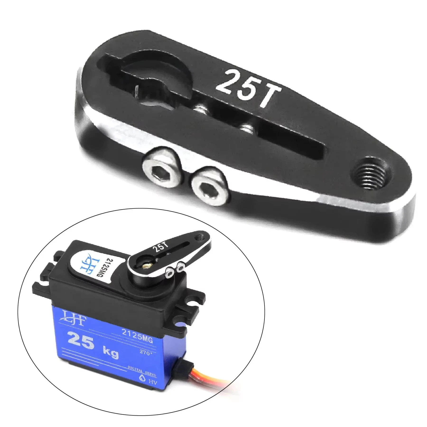 25T CNC Aluminum Servo Horn Raised Steering Arm for 1/10 1/8 RC Crawler Buggy TRX-4 SCX10 Upgrade Part