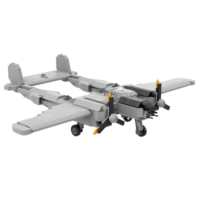 WW2 Air Battle Bomber Lockheed P-38 Lightning Military Fighter MOC Building Block Technology Aircraft Model Kid's DIY Bricks Toy