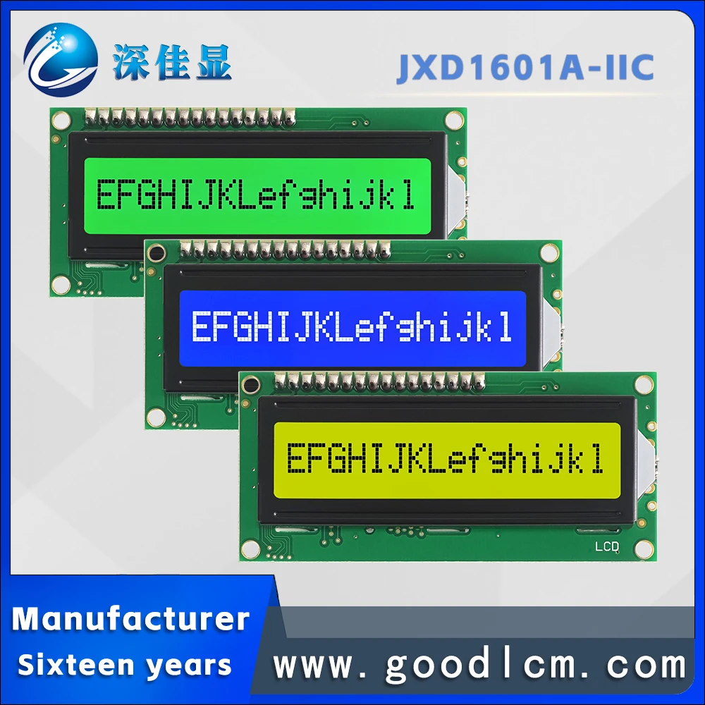 Delicate IIC/I2C Russian language 16*1 character display screen JXD1601A-IIC Wide temperature range LCM Backlight module