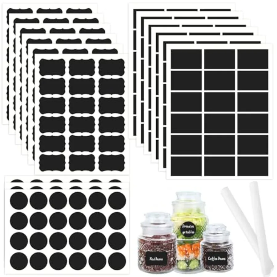 

290 шт. этикетки для классной доски. Съемные этикетки для доски. Перемешивание 3 разных форм с 2 белыми меловыми маркерами. Стираемые многоразовые Waterpr.