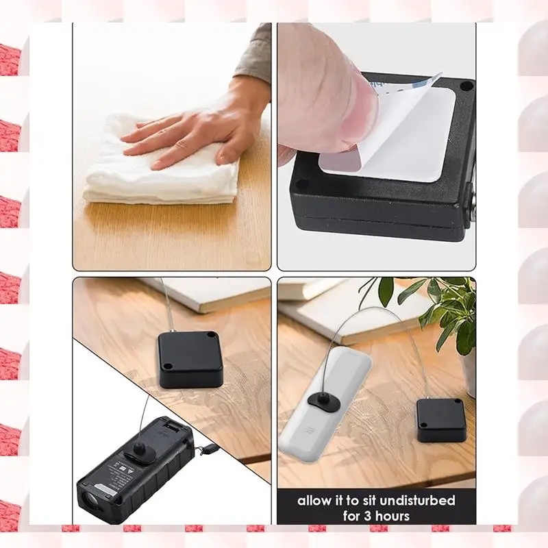 ABGN 접이식 리모컨 테더, 리모컨 케이블 잠금 장치, TV 및 DVD용 6.6Ft /2M 리모컨 보안 잠금 장치 2개