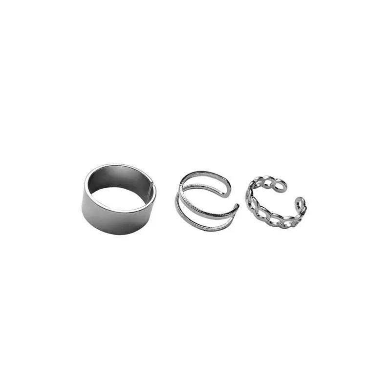 3PC/SET Titanium Steel Ring  Jewelry With Non Fading design, Niche Opening Adjustable set, Plain Ring Ring