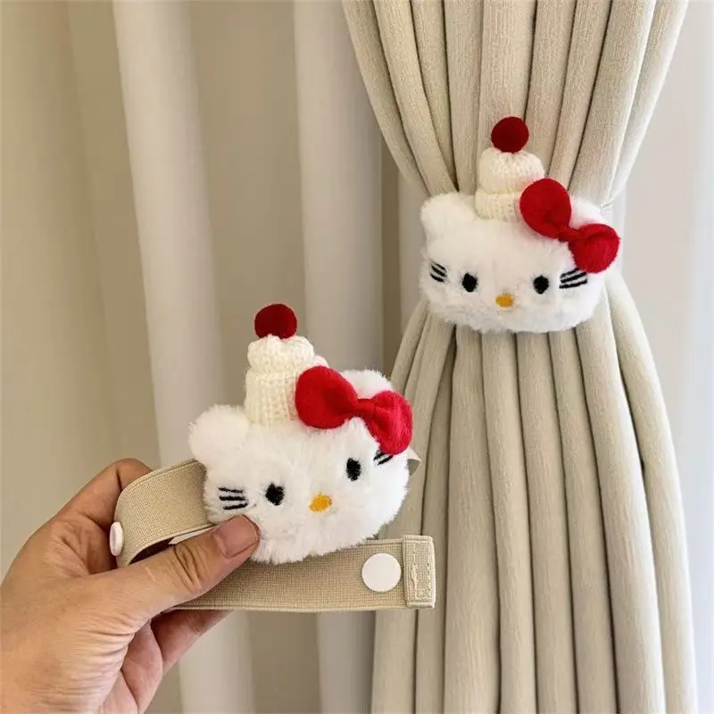 Kawaii HelloKitty الكرتون الستار حزام غرفة نوم غرفة المعيشة الستار الديكور مشبك حبل مرن حزام