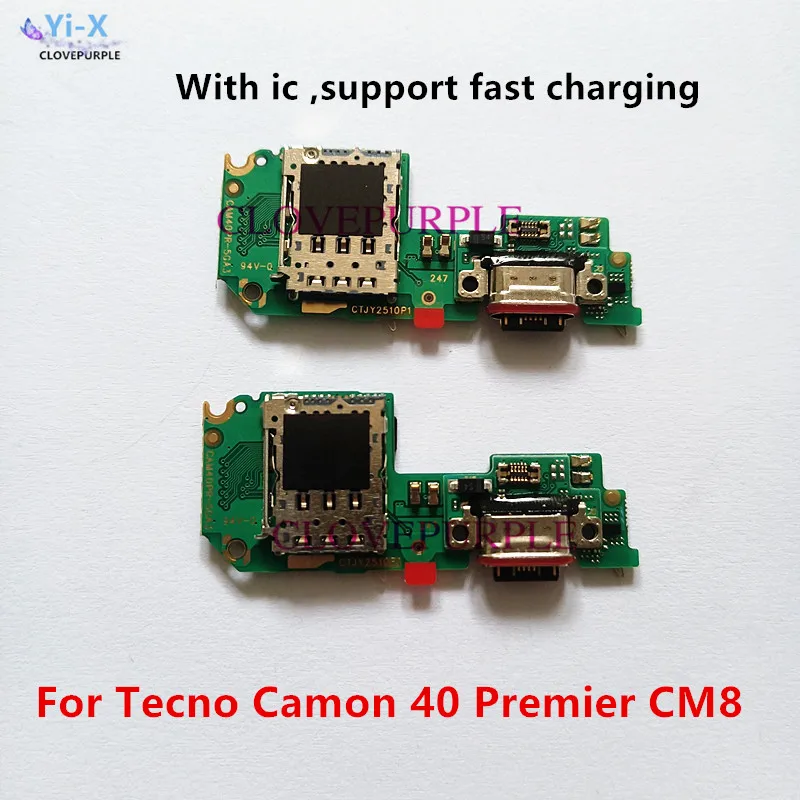 10PCS/Lot USB Charging Dock Board Charger Port Flex Cable for Tecno Camon 40 Premier CM8