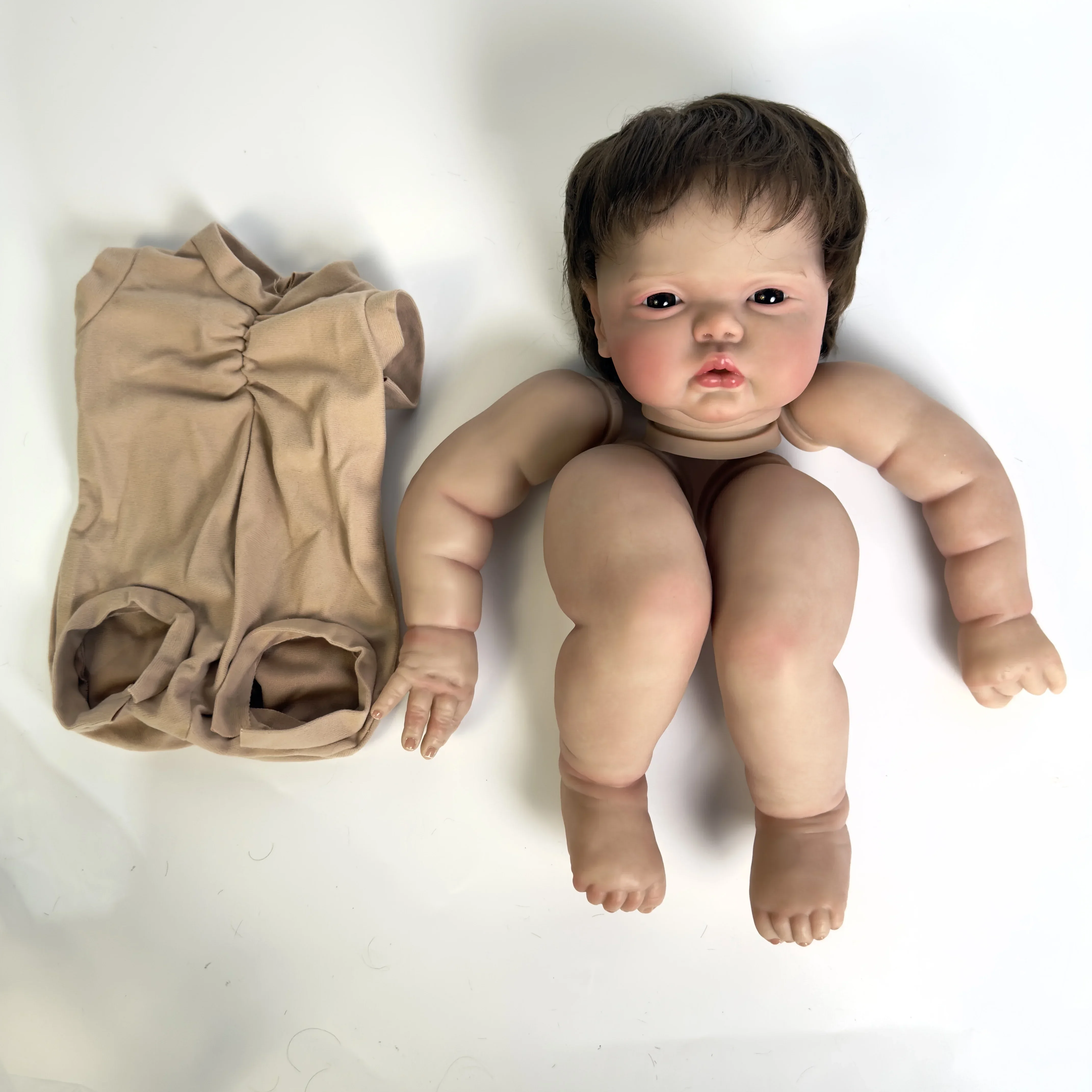 24inch Pickle Awake Reborn Baby Doll Size Kit Already Painted Lifelike Soft Touch Brown Short Hair DIY Doll Parts