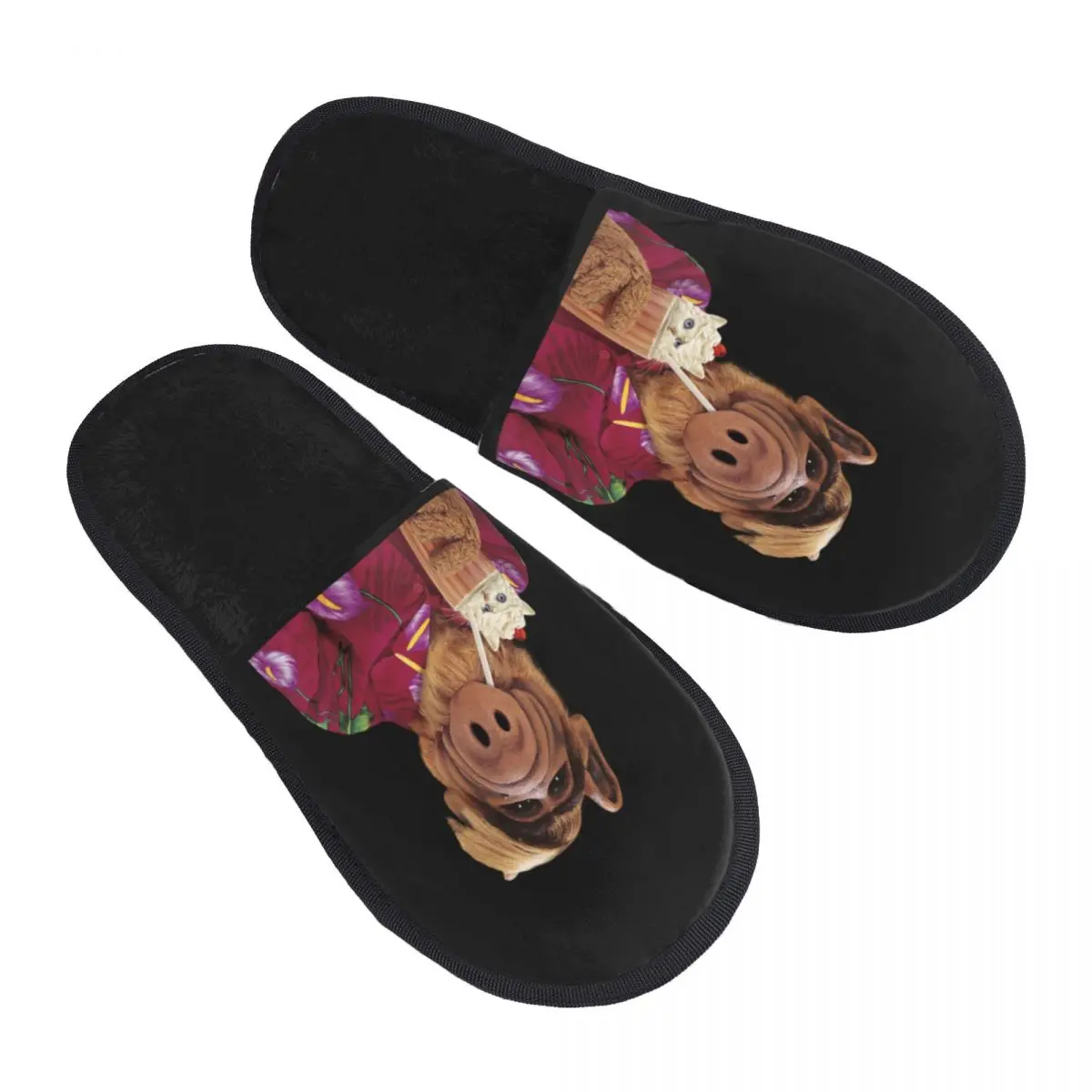 Custom Funny Alf Meme Guest Slippers for Bathroom Women Alien Life Form Sci Fi Tv Show House Slipper