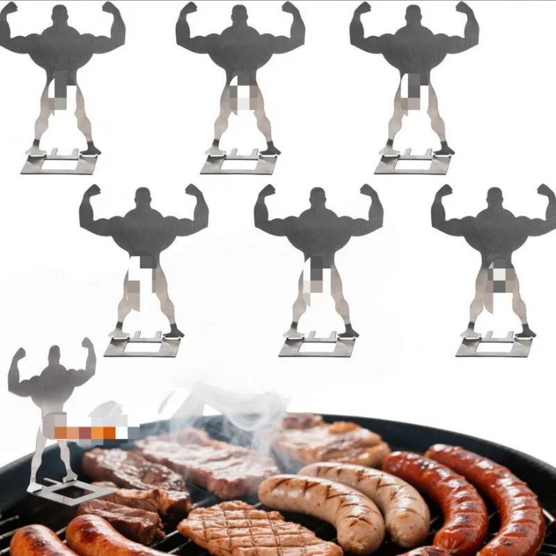 

Funny Bbq Sausage Holder Tool Stainless Steel Grill Holder Portable CampingBackpack Rack Sausage For Picnics Camping Equipment