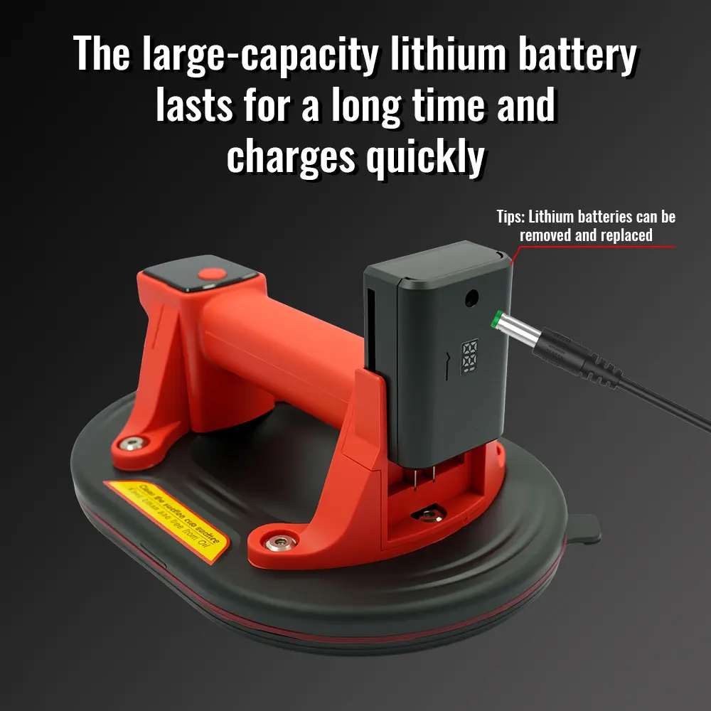 Przenośna przyssawka przemysłowa o udźwigu 250 kg z dużym ekranem i baterią litową o dużej pojemności, łatwa w obsłudze.