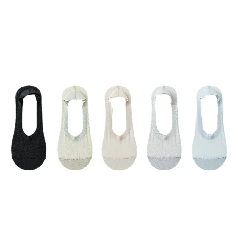 3 Pairs Anti Slip No Show Socks Breathable Mesh Invisible Socks Cotton Sole Odor Control for Women view 5