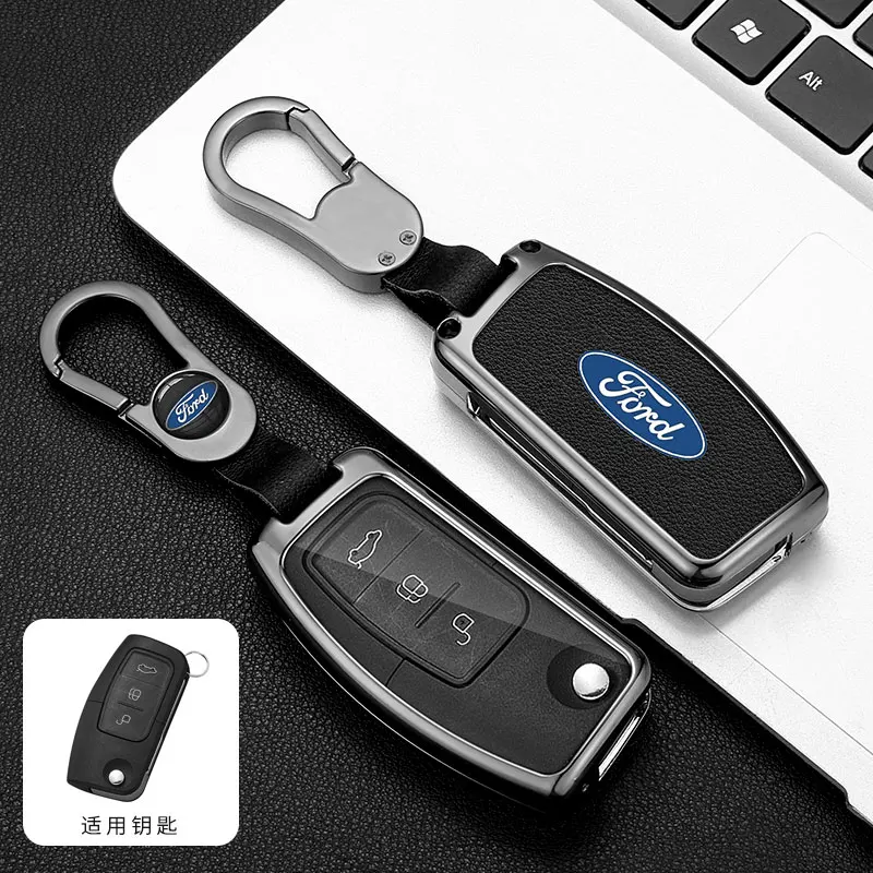 Zinc Alloy Car Key Cover Case Shell For Ford Focus 2 3 Ecosport C-Max S-Max Ka Mondeo Kuga Galaxy Fiesta Keychain Accessories