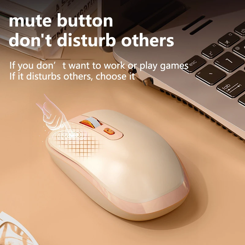 Wireless 2.4G Computer Mouse Cute Pink Mute 2400DPI Office Optical Mause Ergonomic Wired Lightweight Gaming Mice For Laptop PC