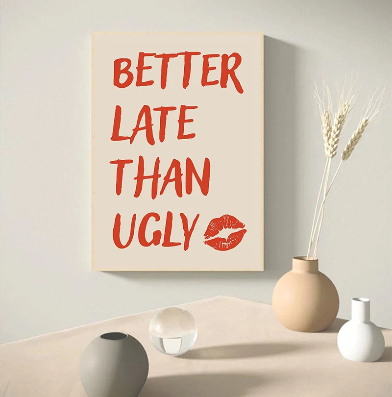 1pc frameless Canvas Painting Maximalist Poster More Amor Por Favor Love CHAOS Quote Canvas Painting Print Modern Typography Tre