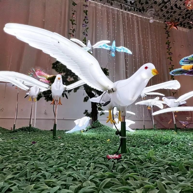 LED low-voltage white dove model decorative light safety dynamic simulation stable bright pigeon landscape Christmas