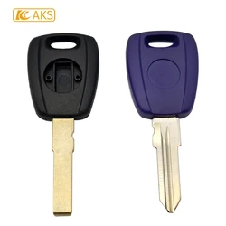 Autokeysupply AKFTS222 트랜스폰더 키 쉘, 블루 블랙, 로고 GT15R SIP22 블레이드 커버, 피아트용 FOB 블랭크