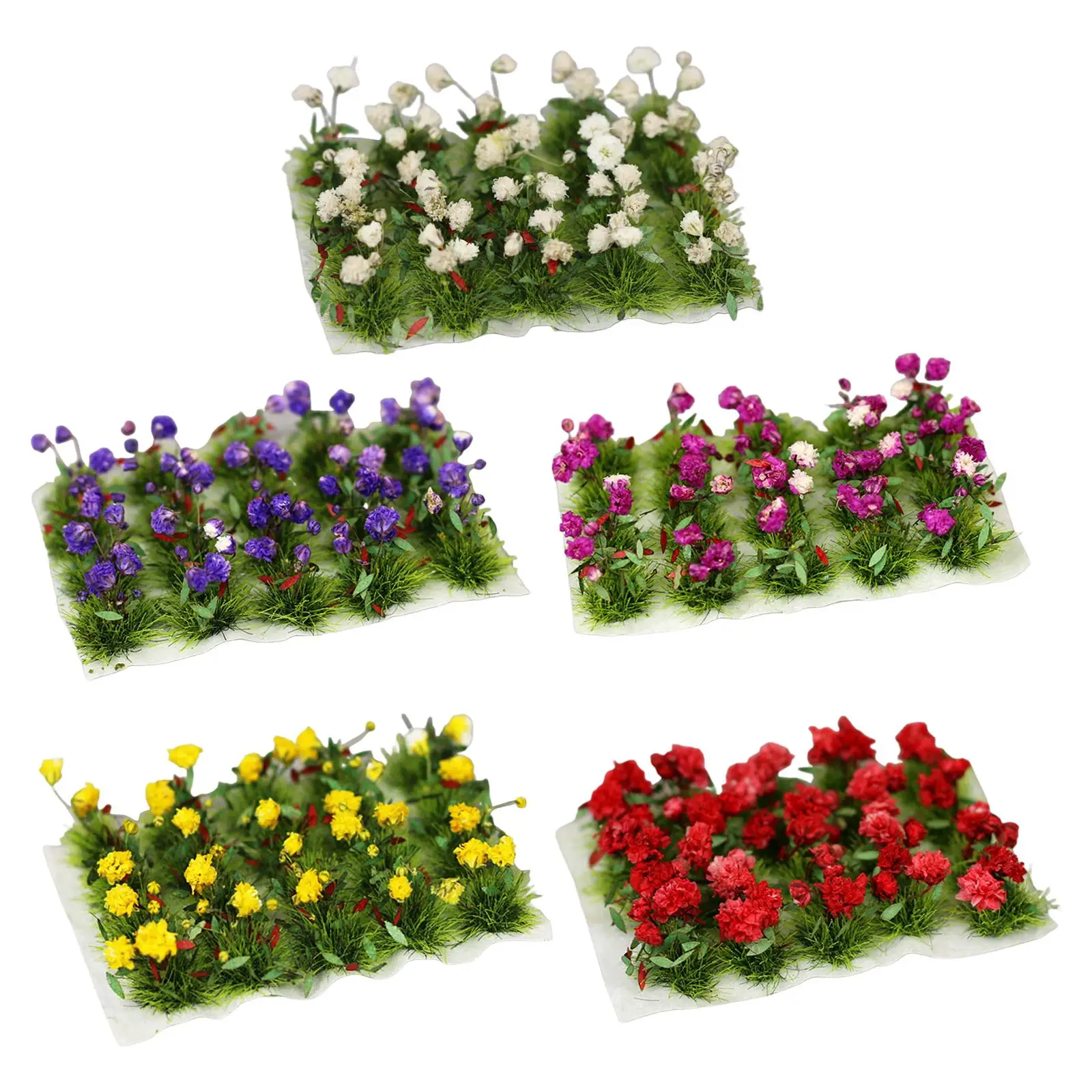 DIY Flower Cluster Model Railway Fairy Garden Micro Landscape Grass Diorama