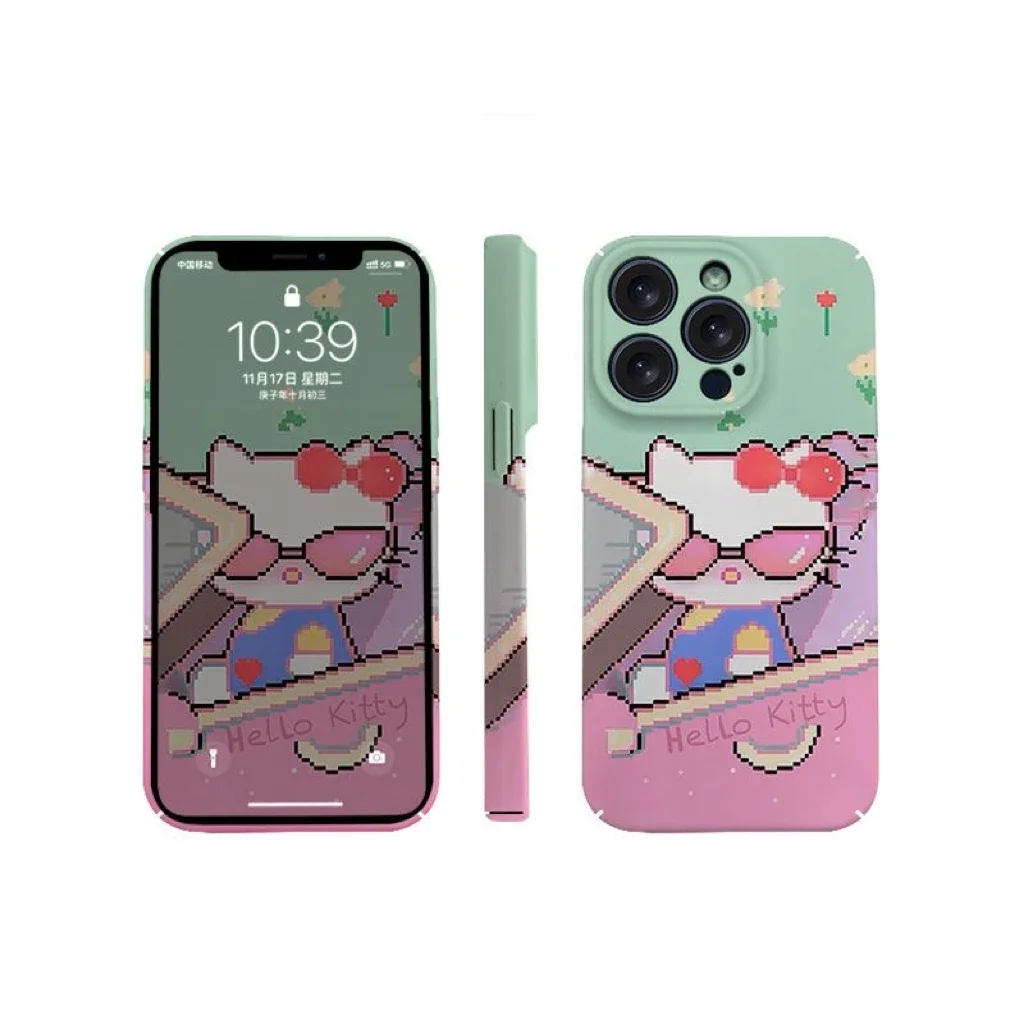 Ins Cartoon Anime Pulling Cool Car Cats Case for IPhone 16 15 14 13 Pro Max 12 Mini 11 Pro XS XR Plus Protective Hard PC Cover