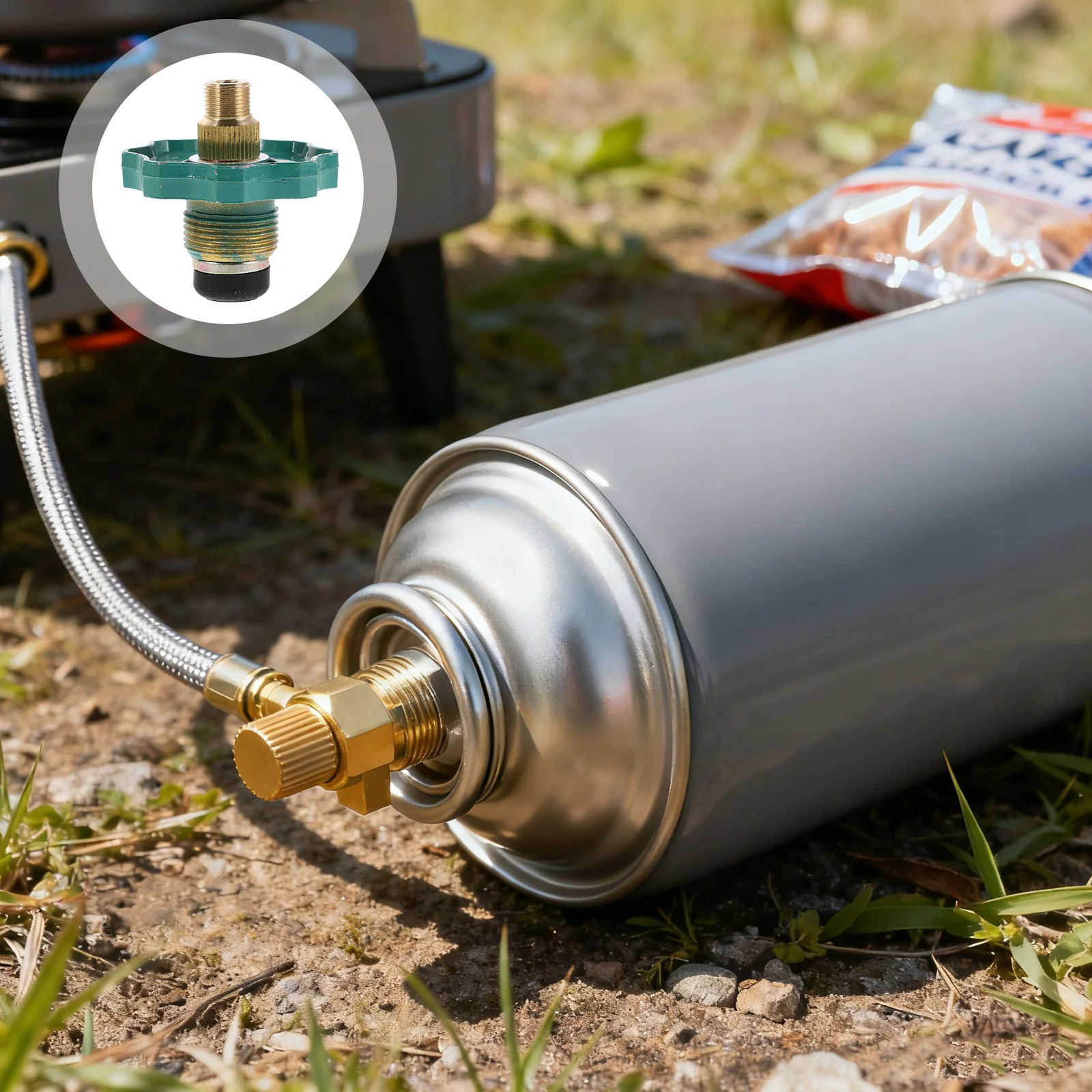 

Universal Outdoor Stove Gas Adapter Camping Fuel Canister Converter Propane to Butane Cylinder Connector Backpacking Stove