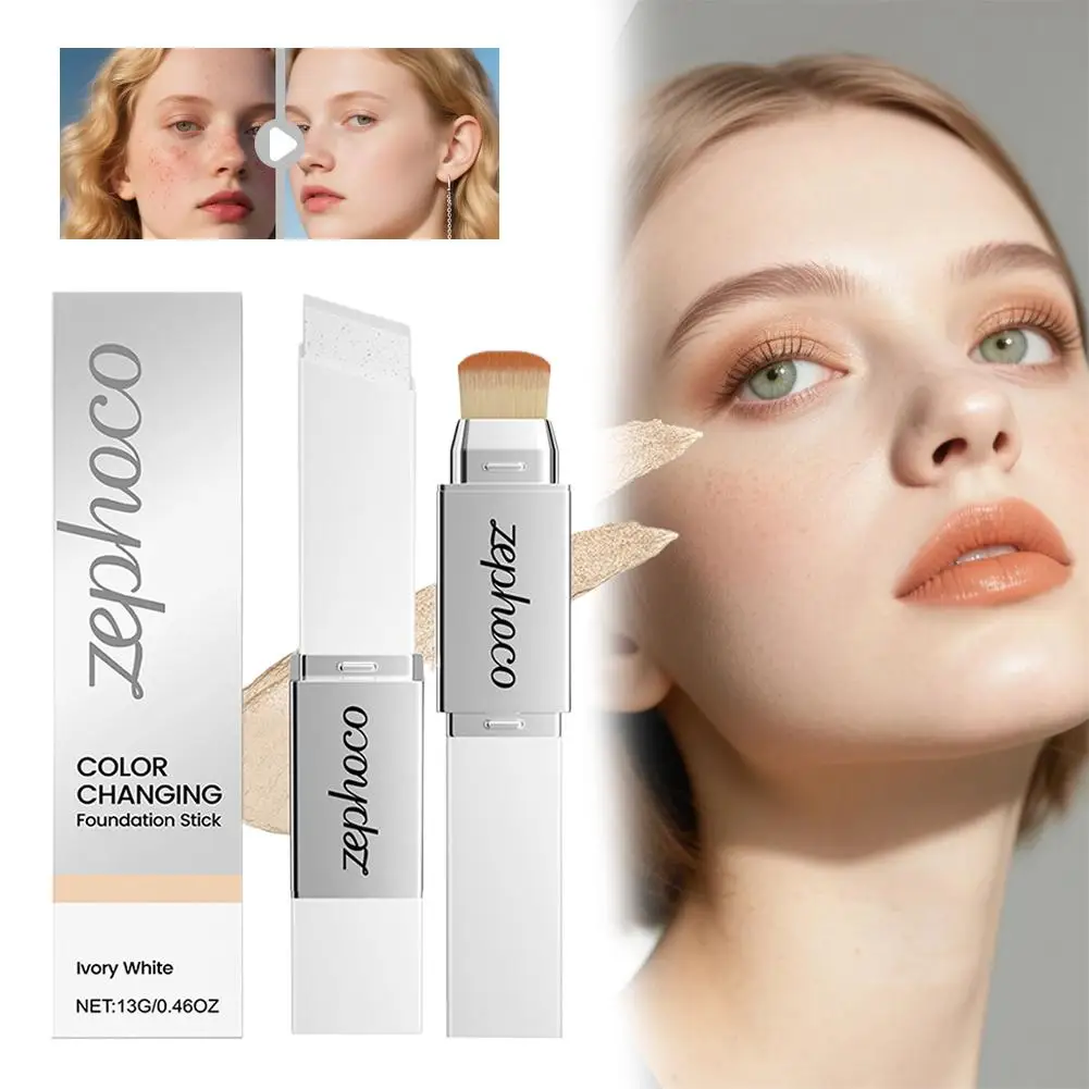 Zephoco Stick Doppelköpfiger 2-in-1 Farbwechsel-Foundation-Stick Smart Adaptive Color Makeup Stick Deep Nourishing Korean
