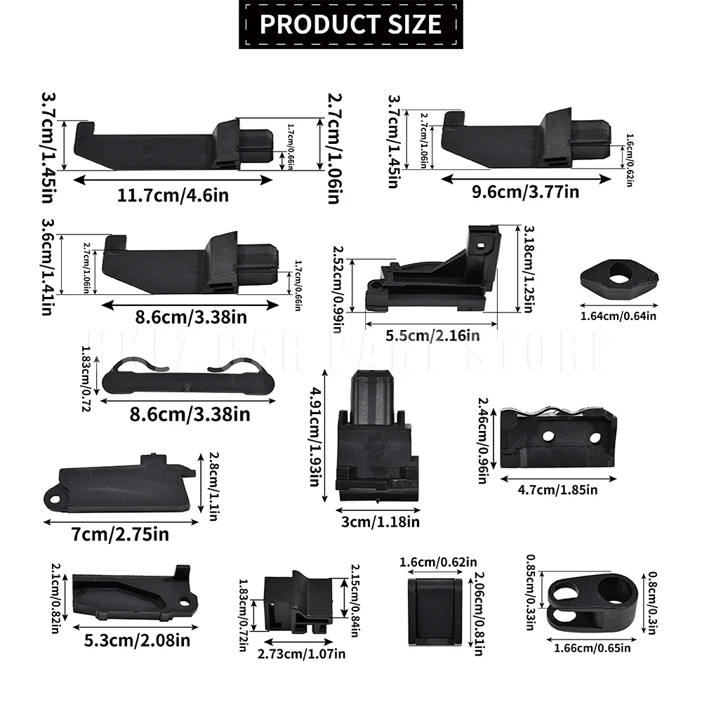 30 Pcs Upgraded Soft Top Roof Repair Slider Clip Hood Parts Black For Fiat 500C 500 Convertible Kit UK Car Accessories 9099898