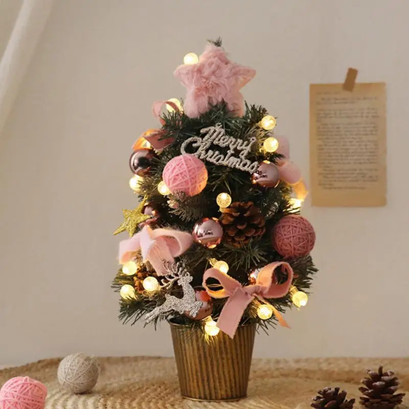 Hot Sale 45cm Small Christmas Tree Table Home Decoration PVC Artificial Xmas Ornaments Small Christmas Tree Party New Year 2025
