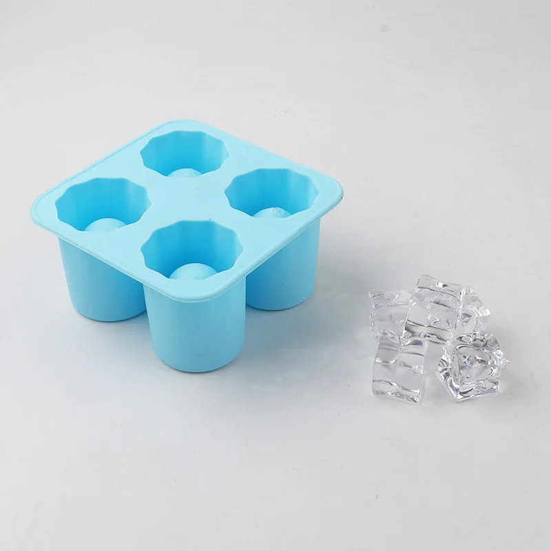 Silikon Eiswürfel Form Vier Loch Presse Eis Block Maker Kreative Runde Tasse Form Eis Formen für Whiskey Bier Bar Küche Werkzeuge