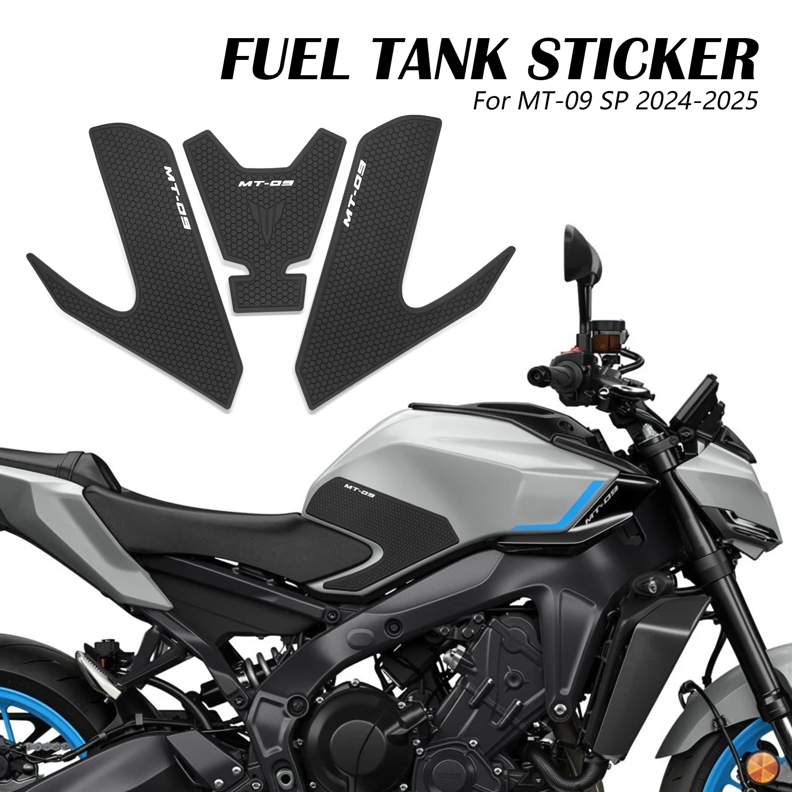 

Motorcycle Anti Slip Fuel Tank Protector Pad Side Tank Decal Stickers For Yamaha MT-09 SP 2024 2025