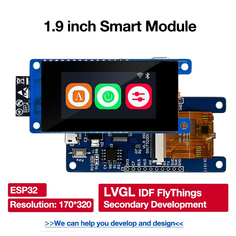 1.9inch 170*320 ESP32 Dual Core SDIO SPI UART Type-C Display Module 170*320 IPS Capacitive Touch Screen