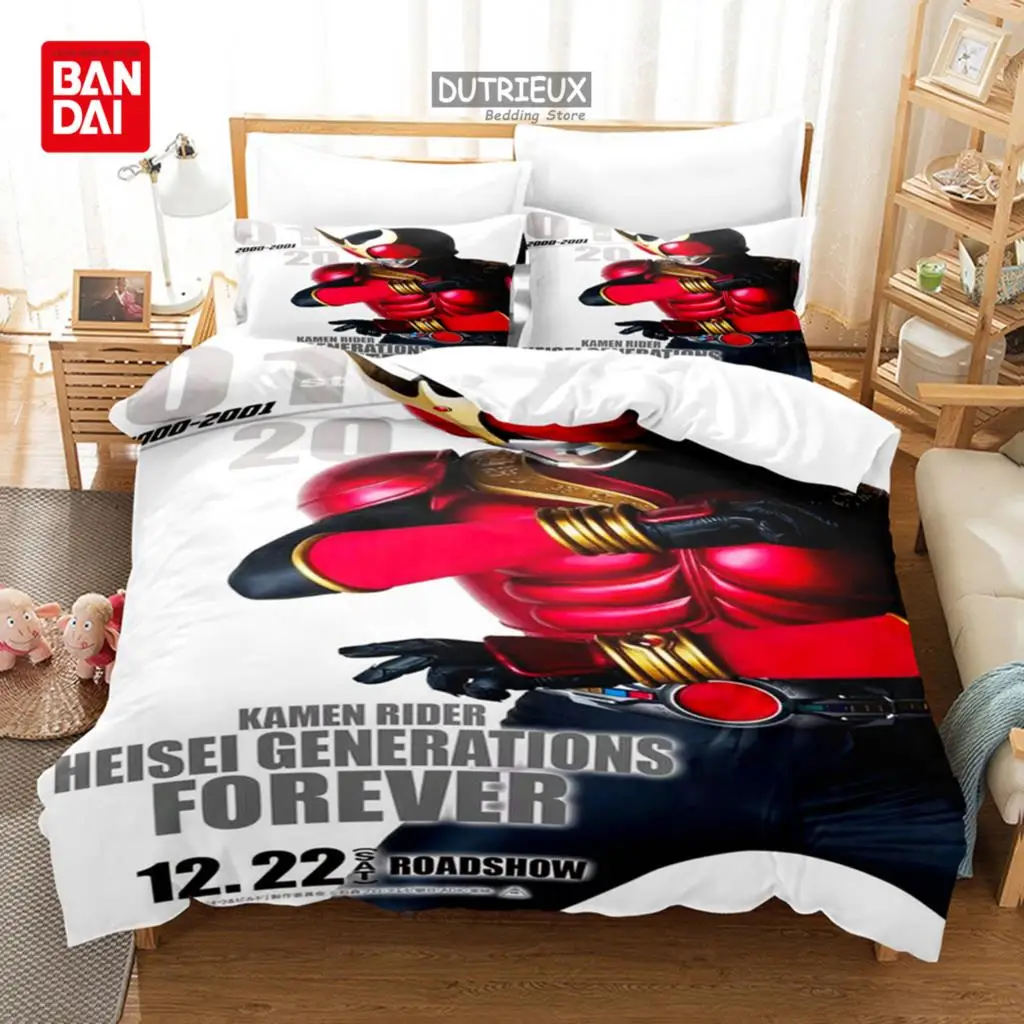 Bandai Cartoon Kids Kamen Rider Bedding Set Quilt Duvet Cover Sets Home Decor Twin Single Queen King Anime Gift