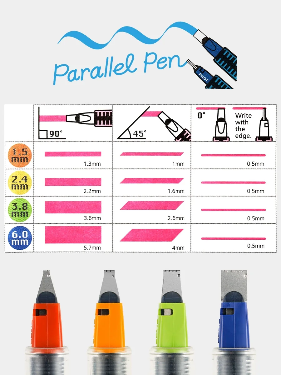 Original PILOT Parallel Art Pen 1,5 3,8 6,0 mm Kalligraphie-Stift für Gothic-, Arabische und Spezialschriften (Zeichenwerkzeug mit breitem Rand). – Detail 3