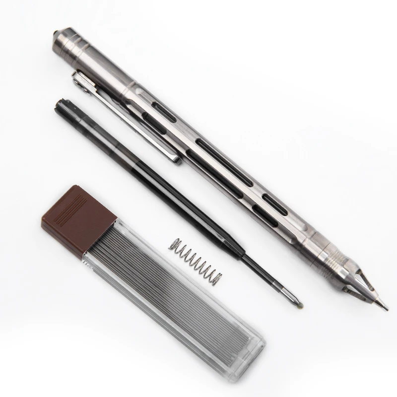 Titanium Tactical Pencil Gel Ink Pen Multi Function Self Defense Business Writing Pen Outdoor EDC Tool Collection Pen Gift