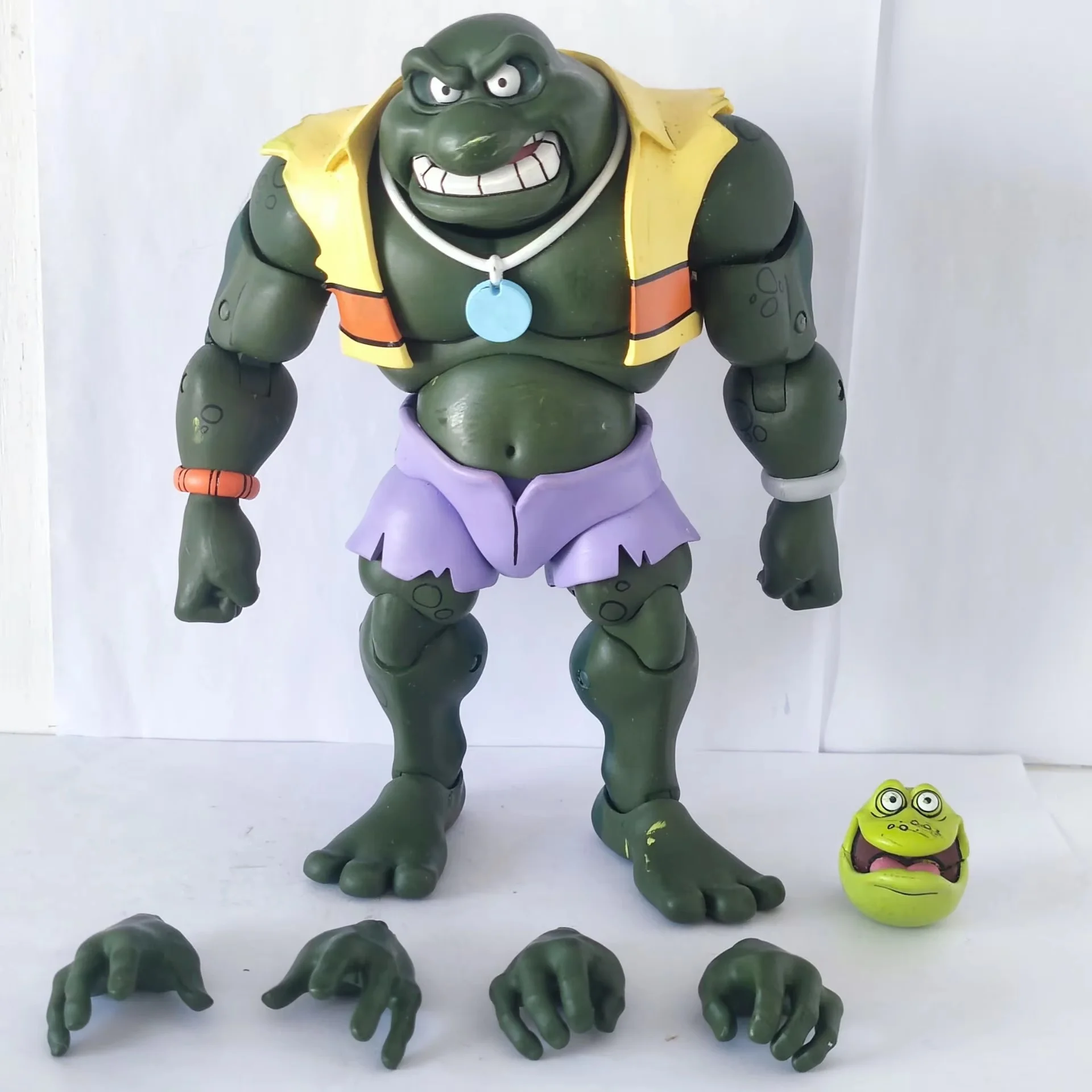 Original in Stock Neca Ninja Turtles Wrestler Crocodile Man Werewolf Swamp Giant Frog With Lacquer Flaws 7-Inch Doll