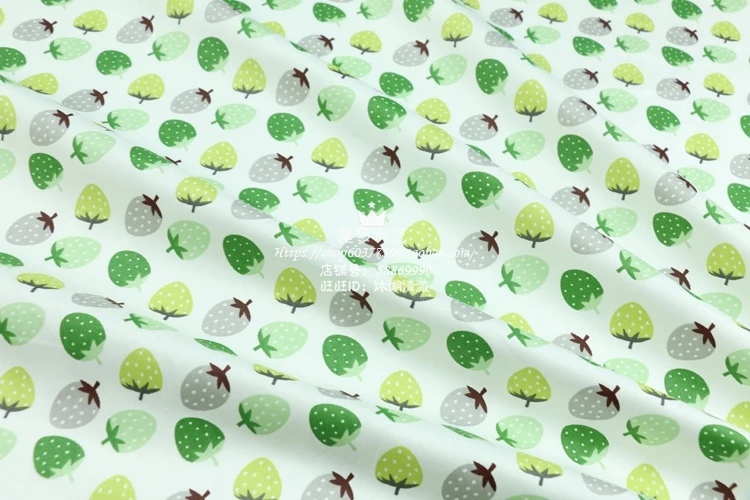 Syunss Green Strawberry Flower Printed Diy Patchwork Cloth For Quilt Baby Crib Cushions Dress Sewing Tissus Cotton Fabric Tecido