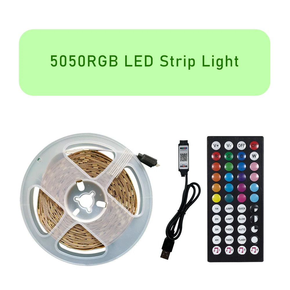 1PC LED strip light, professional 5050RGB SMD technology, with APP+44 keys remote control, suitable for indoor lighting.