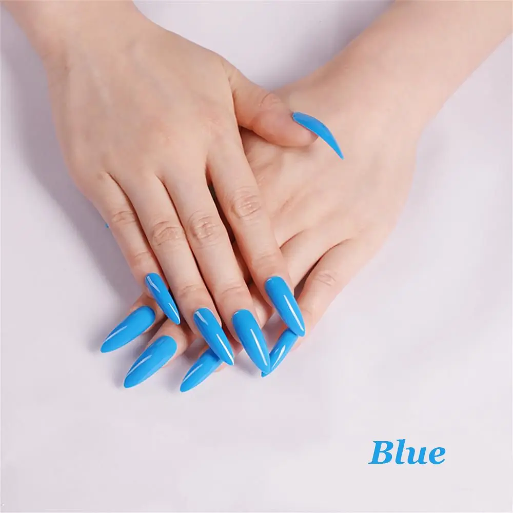 24Pcs New Extra Long Finger Extensions Full Cover False Nails Stiletto Tips Fake Nail Manicure Tools