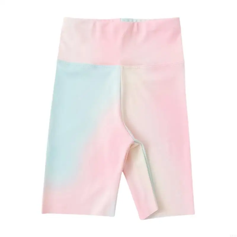 

581F Quick Dry Workout Shorts Children High Rise Compression Nonslip Waist Sports Apparel for Daily Unique Texture