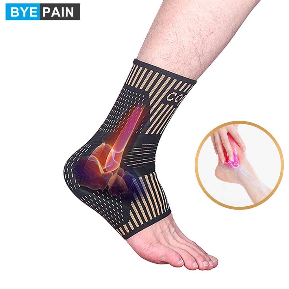 Copper Ankle Brace Infused Compression Sleeve Support for Plantar Fasciitis, Sprained Ankle, Achilles Tendon,Pain Relief,Running