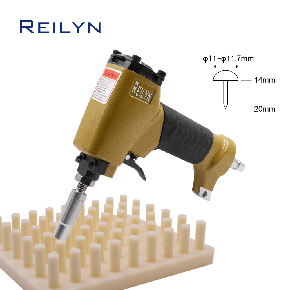 Pistola de clavos neumática Reilyn T1170 para muebles de sofá de cuero, carpintería, herramienta clavadora con acabado de chinchetas