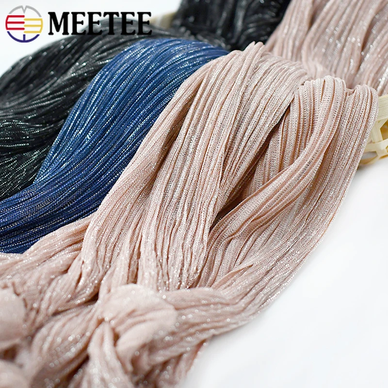 

50/100/200x150cm Pleated Mesh Fabric Stage Skirt Clothes Cloth Sparkly Blended Knitted Decoration Fabrics DIY Sewing Accessories