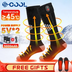 Heated Socks 5000mAh Heating Socks Winter Warmth USB Rechargeable Outdoor Camping Ski Heated Boots Snowmobile Skiing Sock