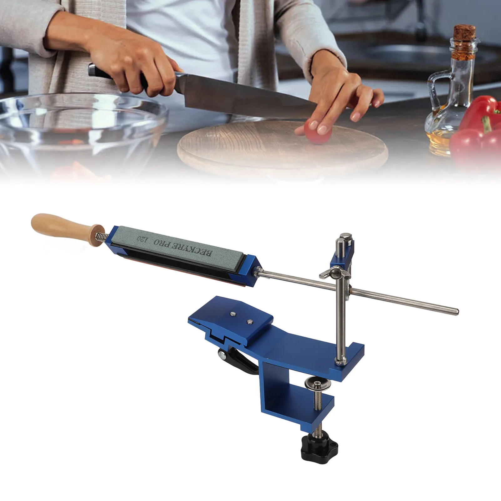 

Kitchen Knife Sharpener System Kitchen Knife Sharpener System with 4 Whetstones Professional Flip Fixed Angle Stainless Steel