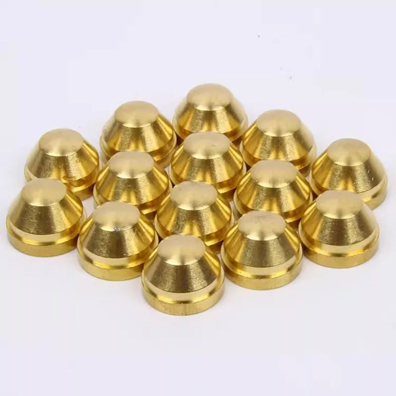 Mosiężny okrągły klamra w kształcie łuku, ozdobny guzik do torebki, ręcznie robiony element do skóry, śruba.