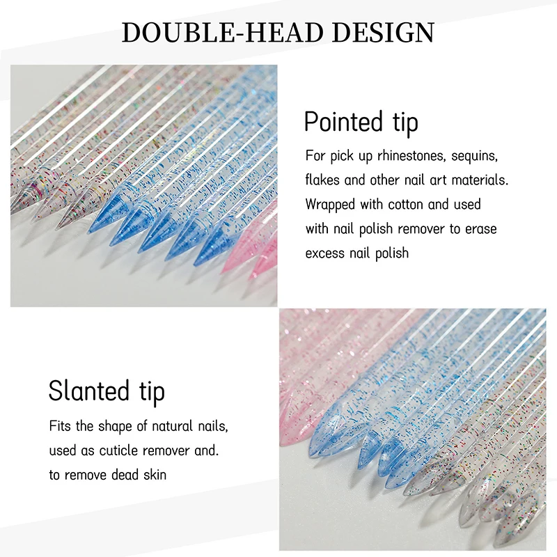 Source Nail Crystal Dot Drill Nail Nail Stick Acrylic Signature Double Head Dead Skin Push Double Head Dot Drill Stick