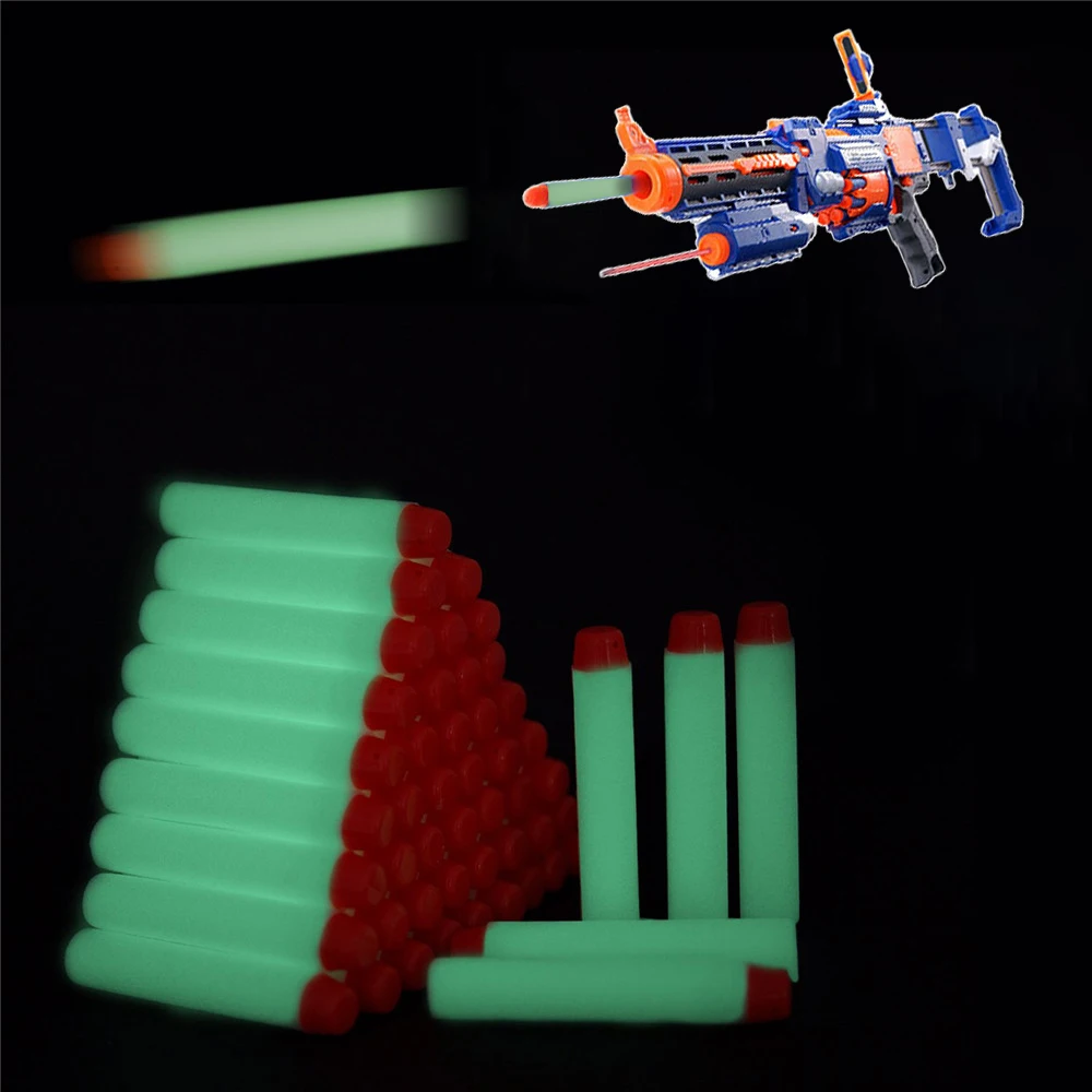 Dardos para Nerf white luminosos, cabeza de agujero hueco suave, 7,2 cm, recambio de dardos, balas de pistola de juguete para la serie Nerf Blasters, Navidad, 40 Uds.