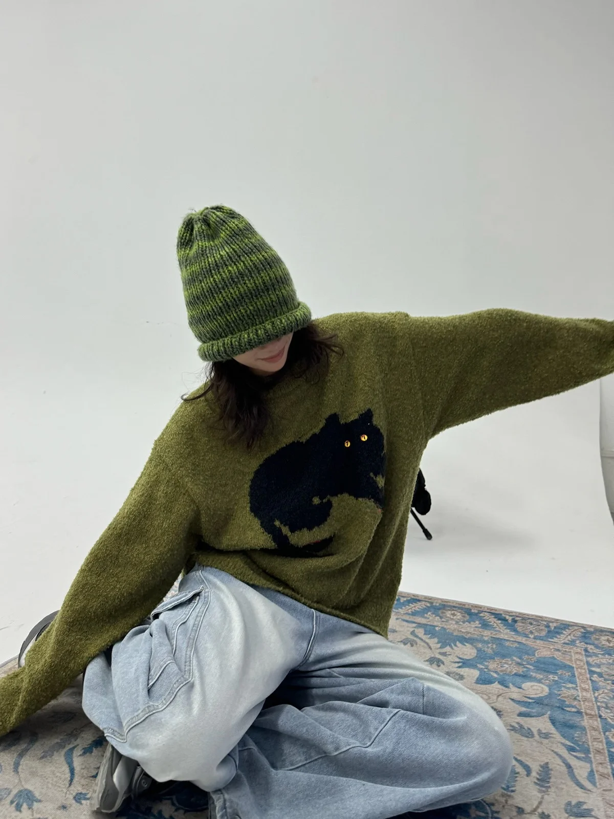 

Мягкий уютный вязаный свитер с круглым вырезом для женщин, свободный крой, осенне-зимний, для повседневной носки, комфортный, с длинными рукавами