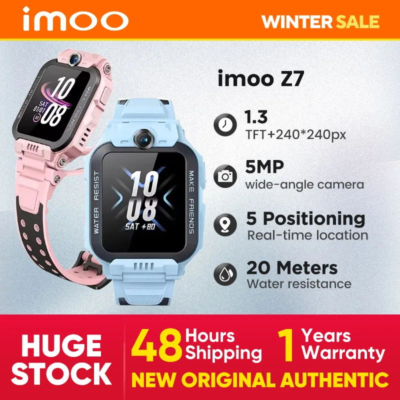 IMOO Z7 Kids Smartwatch Gift for Students Dual Cameras 4G Video Call Real-time Location Waterproof Swimming Heart Rate Monitorin