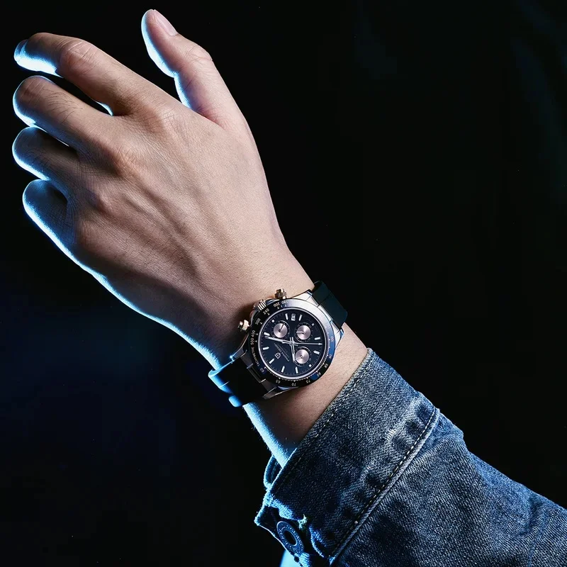 2026 New Pagani Design Men's Watch Luxury Brand Men's Quartz Watch VK63 Sports Chronograph Classic Rubber Waterproof Men's Watch