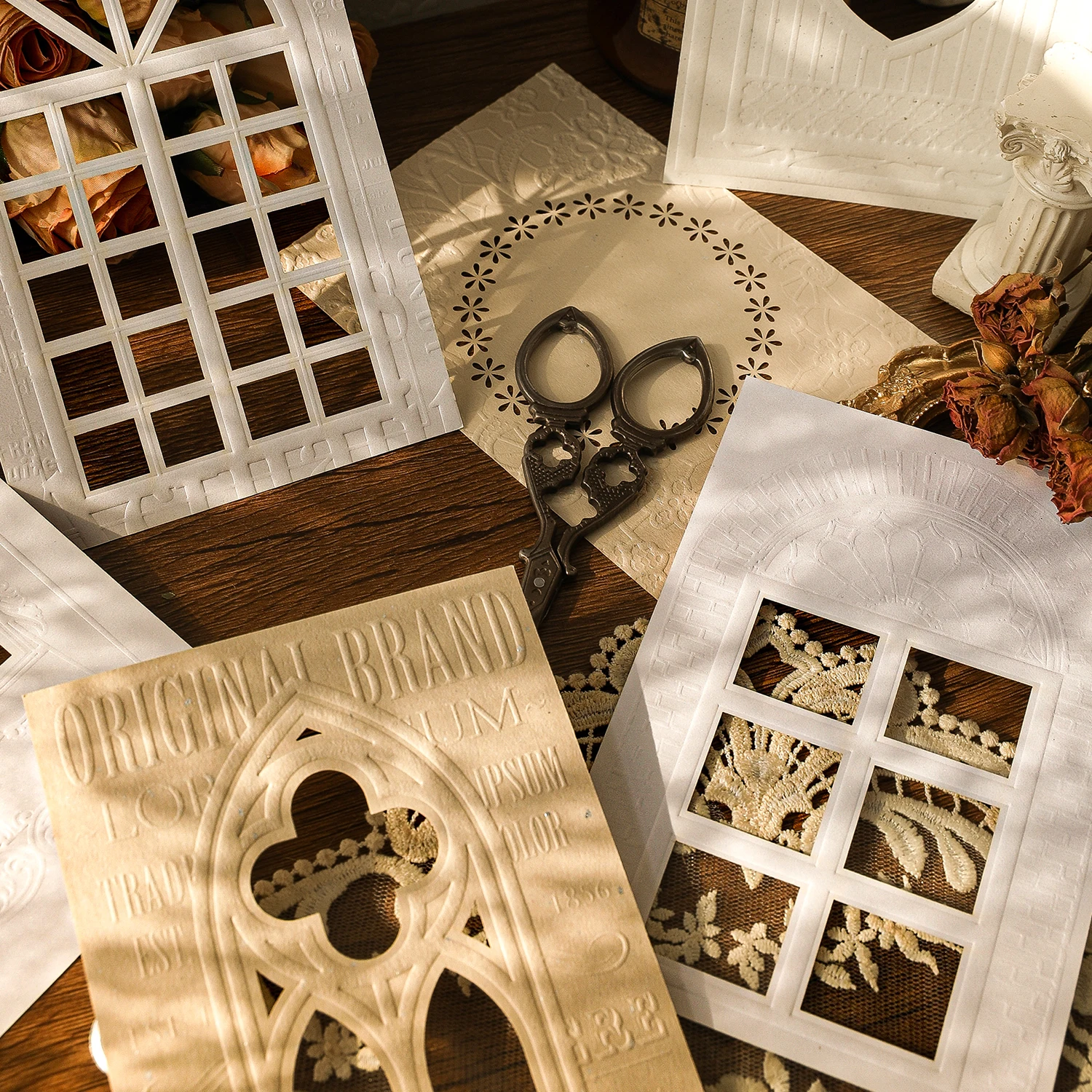 6PCS/LOT Notebook Library series retro creative paper memo pad