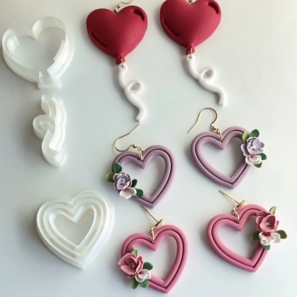 3Pcs Love Balloon Heart Polymer Clay Cutters Set Valentine's Day Clay Molds for DIY Earrings Jewelry Making Craft Tools for Clay - view 4